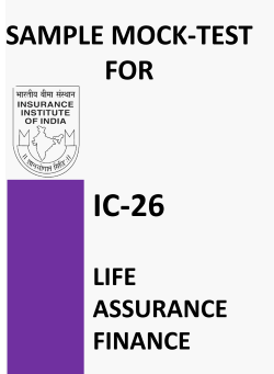 IC-26 Life Assurance Finance