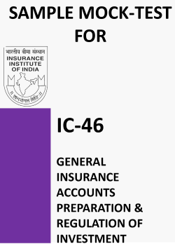 IC-46 General Insurance Accounts Preparation & Regulation of Investment