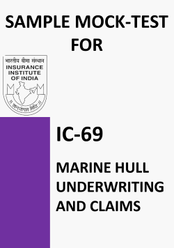 IC-69 Marine Hull Underwriting and Claims