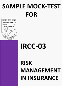 IRCC-03 Risk Management in Insurance